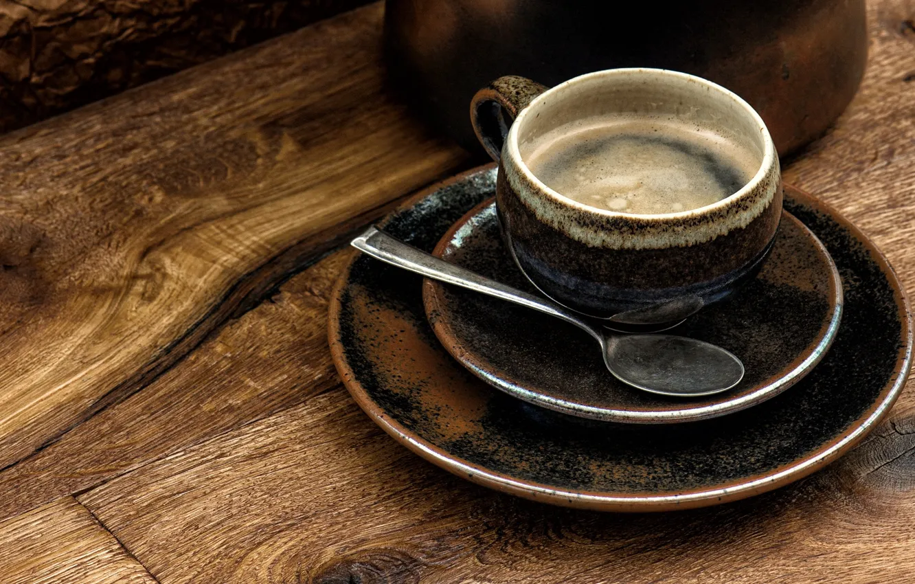 Photo wallpaper coffee, Cup, bowl