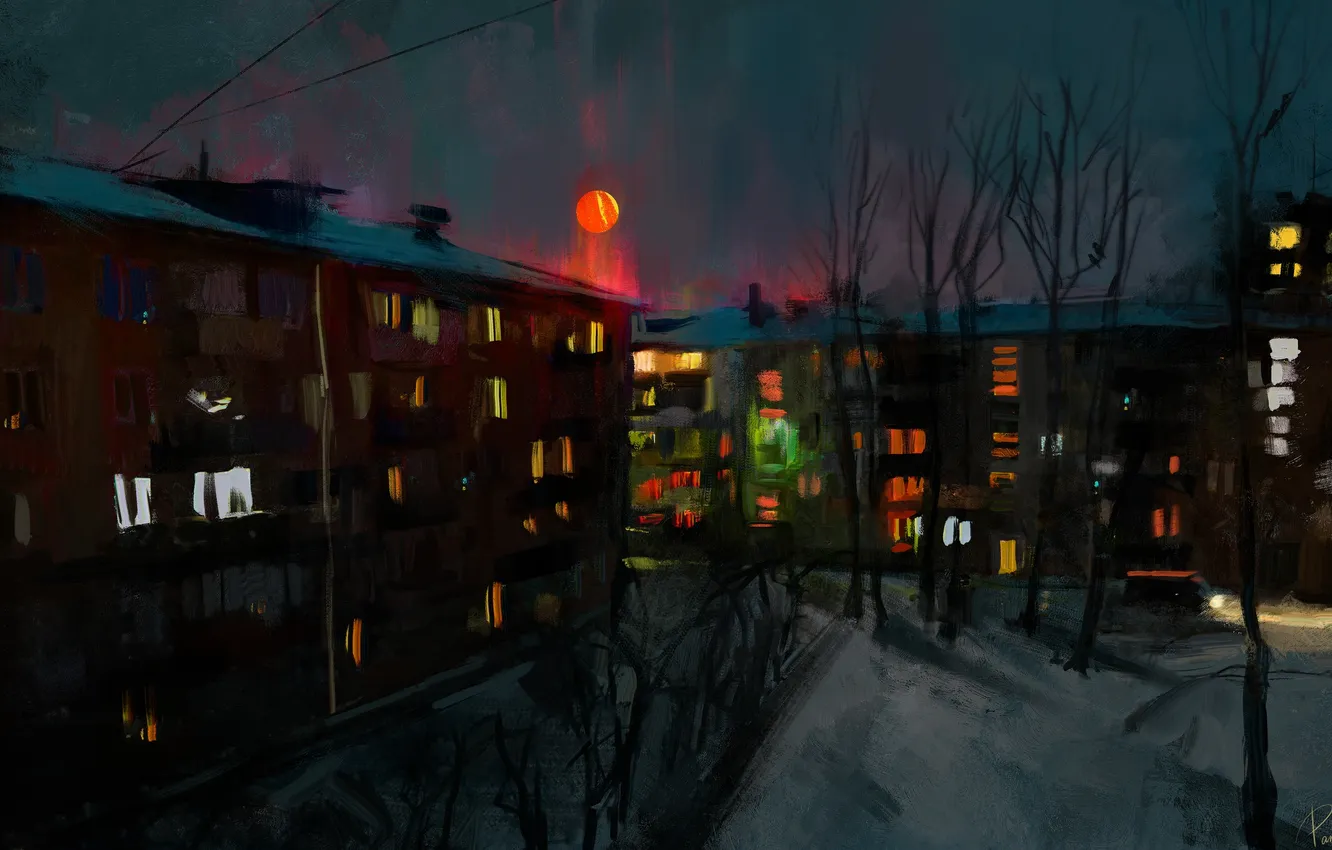 Photo wallpaper the city, street, building, residential neighborhoods, from panda, by Panda