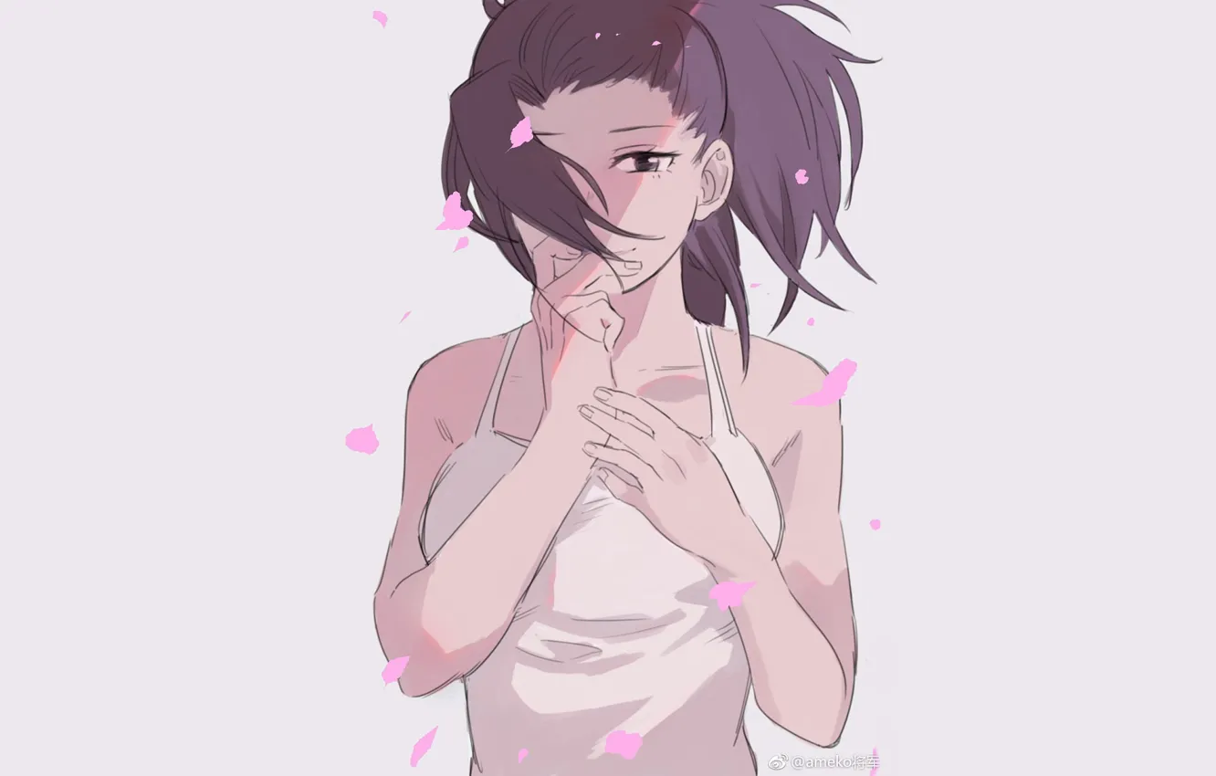 Photo wallpaper girl, grey background, Boku no Hero Academy, My hero Academy, My Hero Academia, Presence Of …