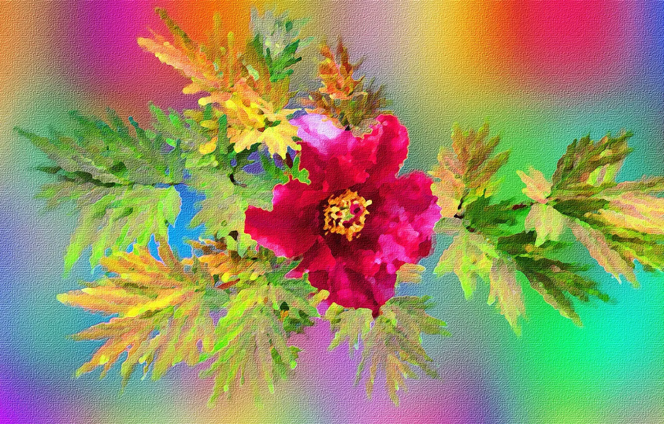 Photo wallpaper Graphics, Flowers, Kolory