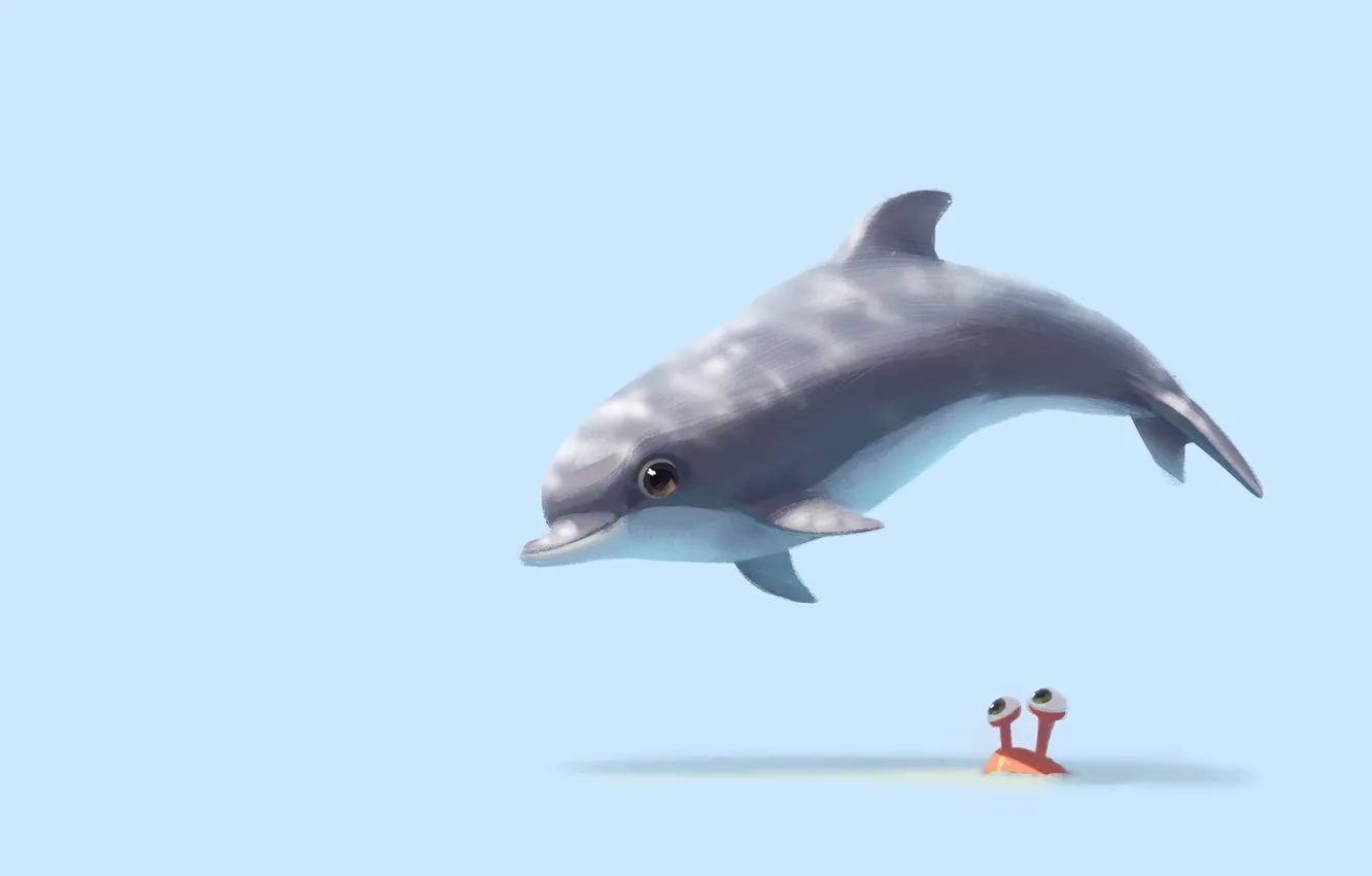 Photo wallpaper Dolphin, mood, art, children's, Lynn Chen, Hi there!