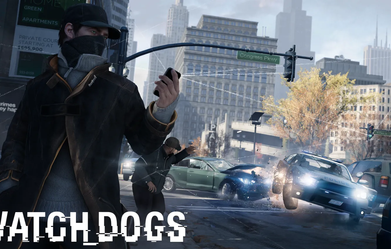 Photo wallpaper police, iphone, ubisoft, Watch Dogs