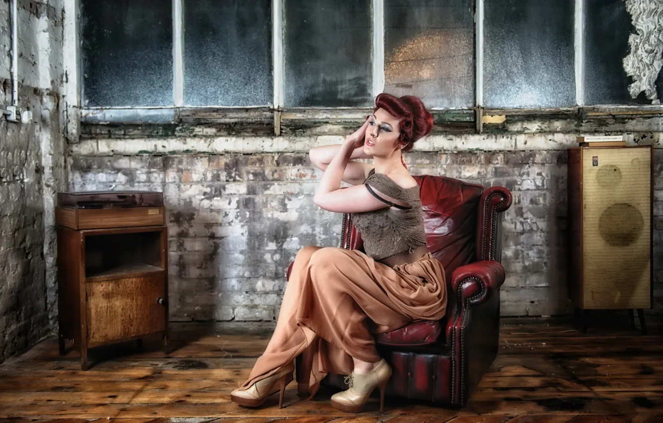 Photo wallpaper girl, room, Pimms