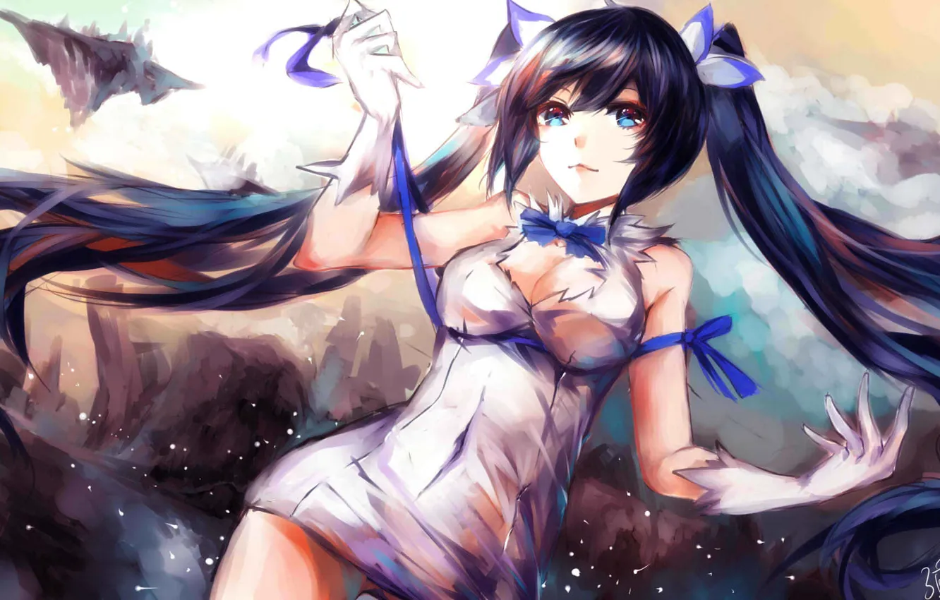 Photo wallpaper girl, anime, art, tape, goddess, Dungeon ni Deai o Motomeru no wa Machigatte Iru Darouka, …