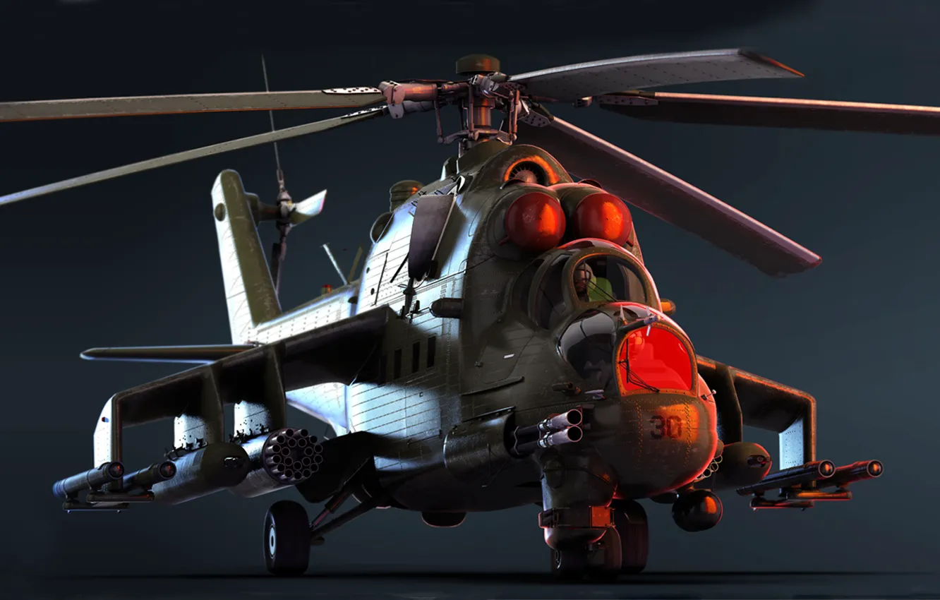 Photo wallpaper art, OKB M. L. Mil, GSH-30K, Rostvertol, upgraded version, 30 mm, attack helicopter, export version