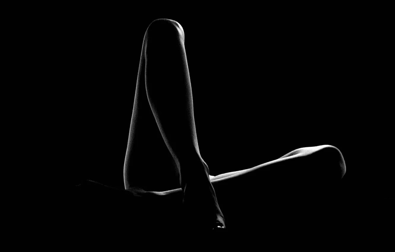 Photo wallpaper light, feet, black