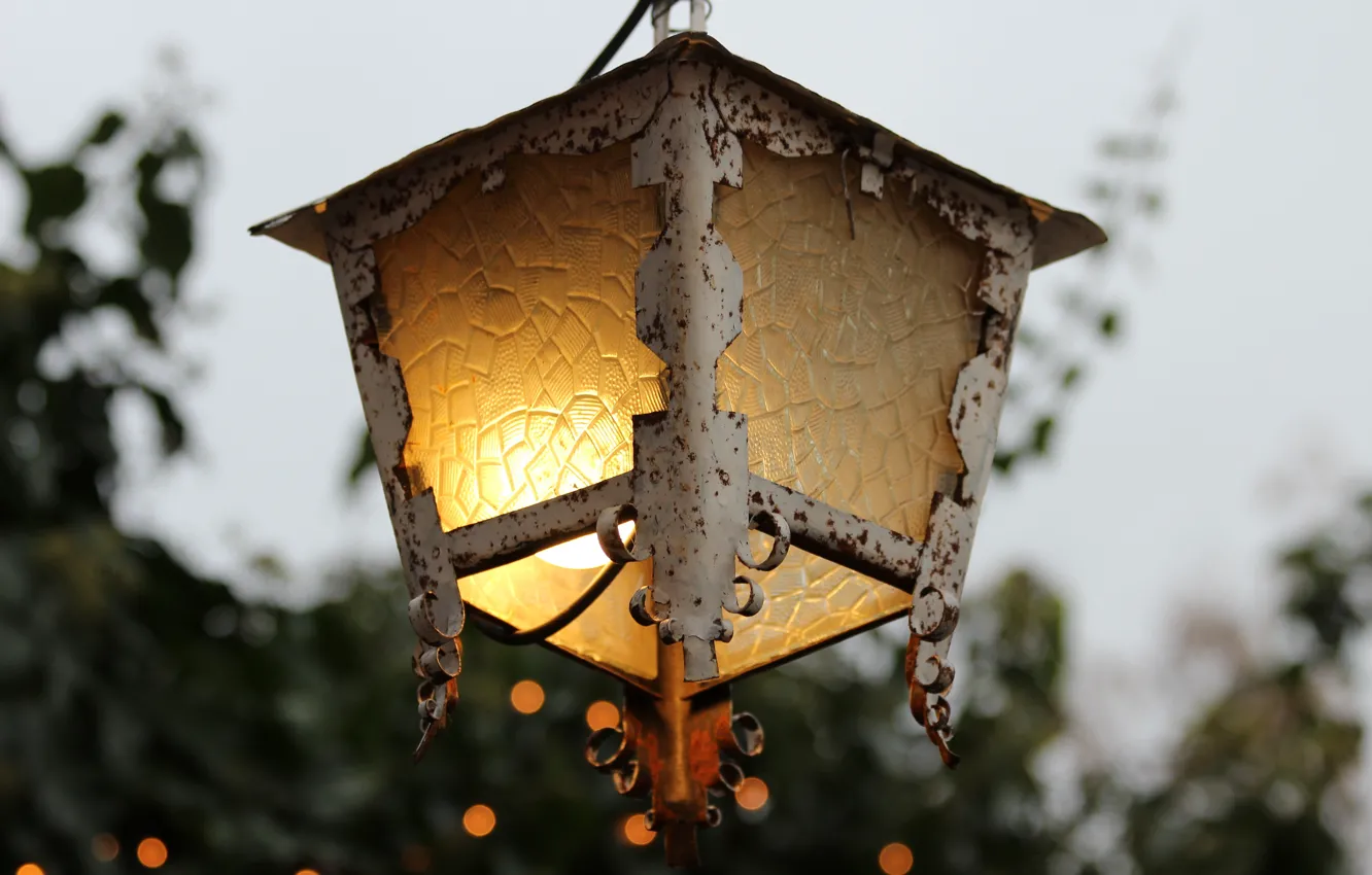 Photo wallpaper light, holiday, decorative, vintage lantern