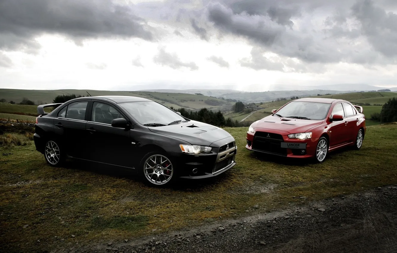 Photo wallpaper car, red, black, Japan, Mitsubishi, Lancer, Japan, Lancer