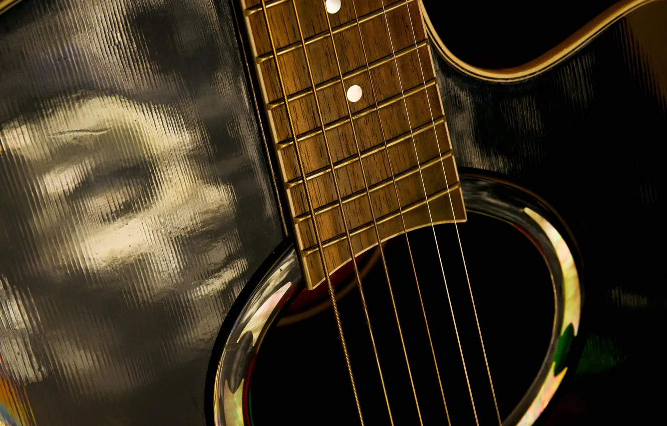 Photo wallpaper guitar, Music, Black