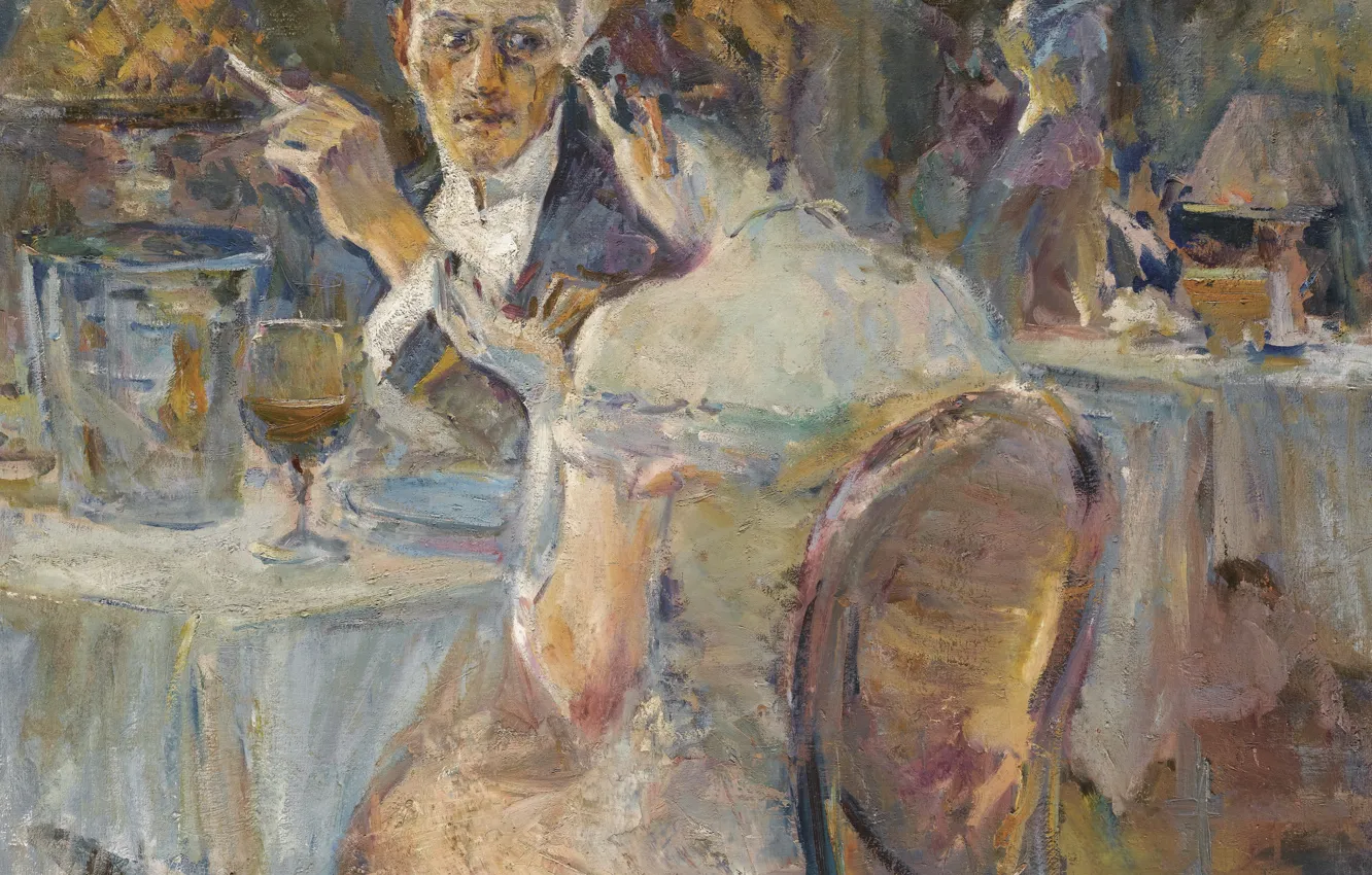 Photo wallpaper picture, date, genre, Evening in a Paris Cafe, Elie Anatole Pavil, Elie Anatole Pavil