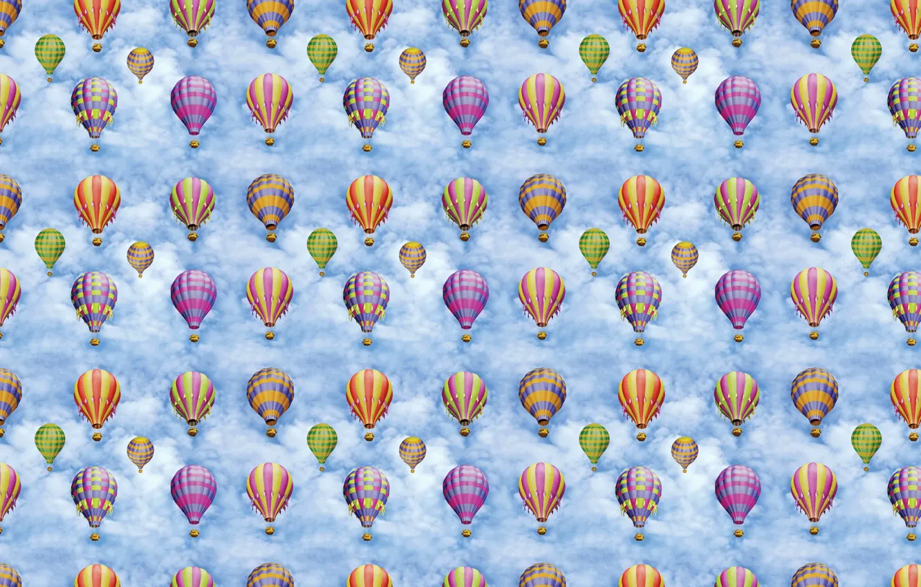 Photo wallpaper balloon, background, flight, journey, children's, textura