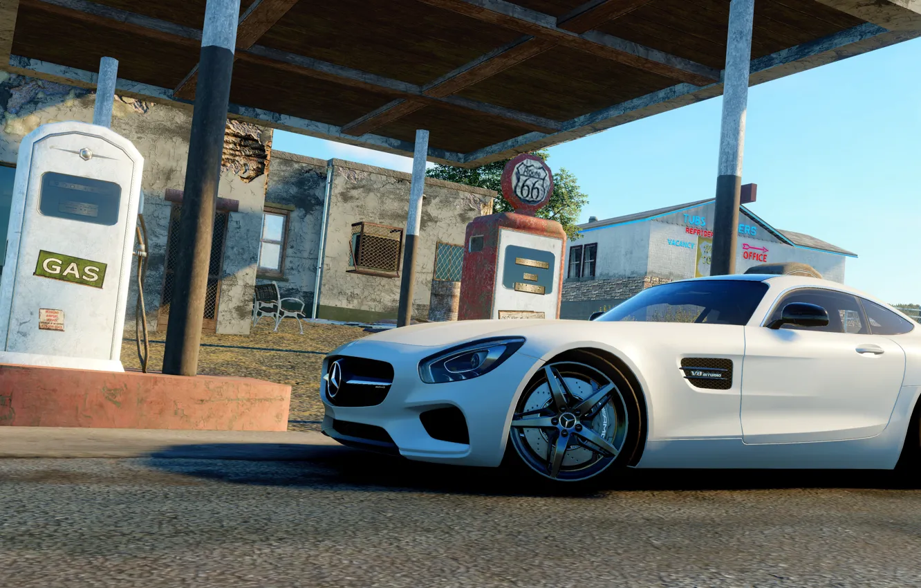 Photo wallpaper Mercedes, white, game, AMG, carro
