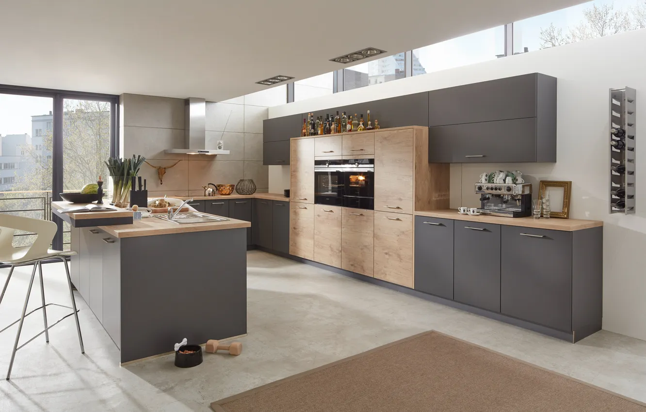 Photo wallpaper design, style, Germany, kitchen, city apartment, Hamburg, integer