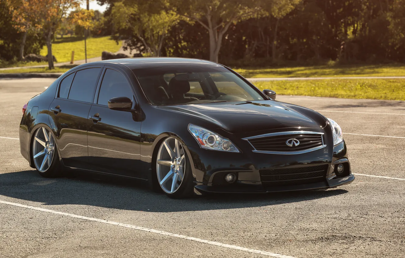 Photo wallpaper tuning, Infiniti, black, drives, black, infiniti, tuning, vossen