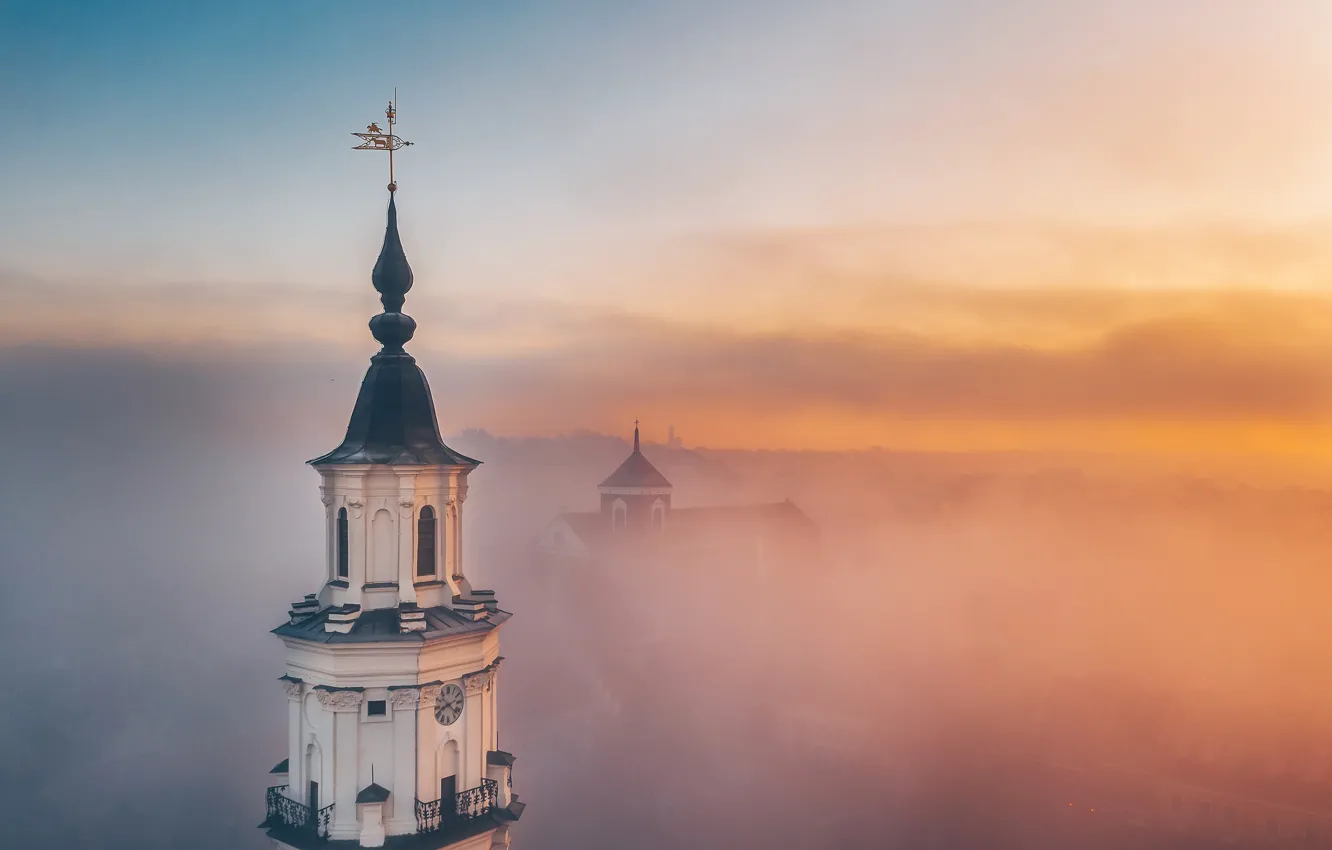 Photo wallpaper Lithuania, Kaunas, misty