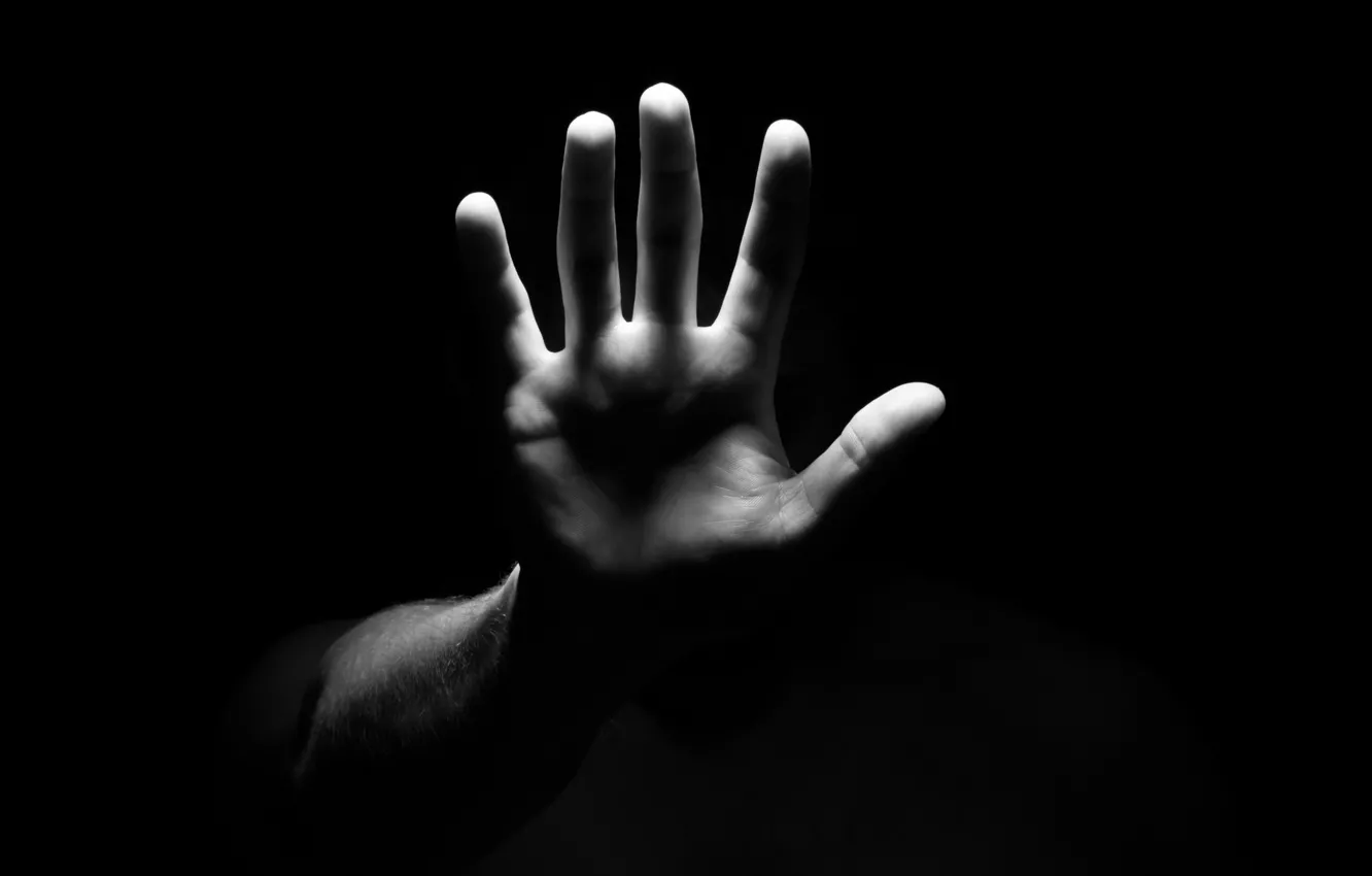 Photo wallpaper hand, shadows, fingers