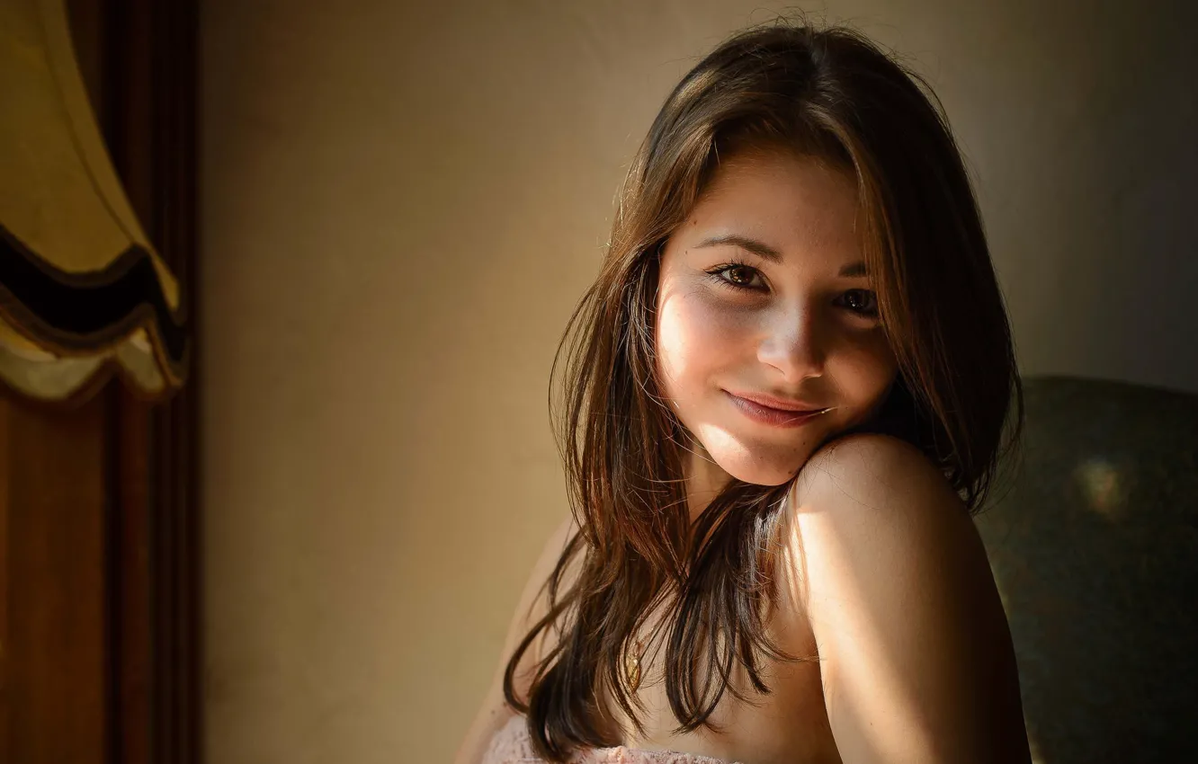 Photo wallpaper look, smile, portrait, smile, Dana