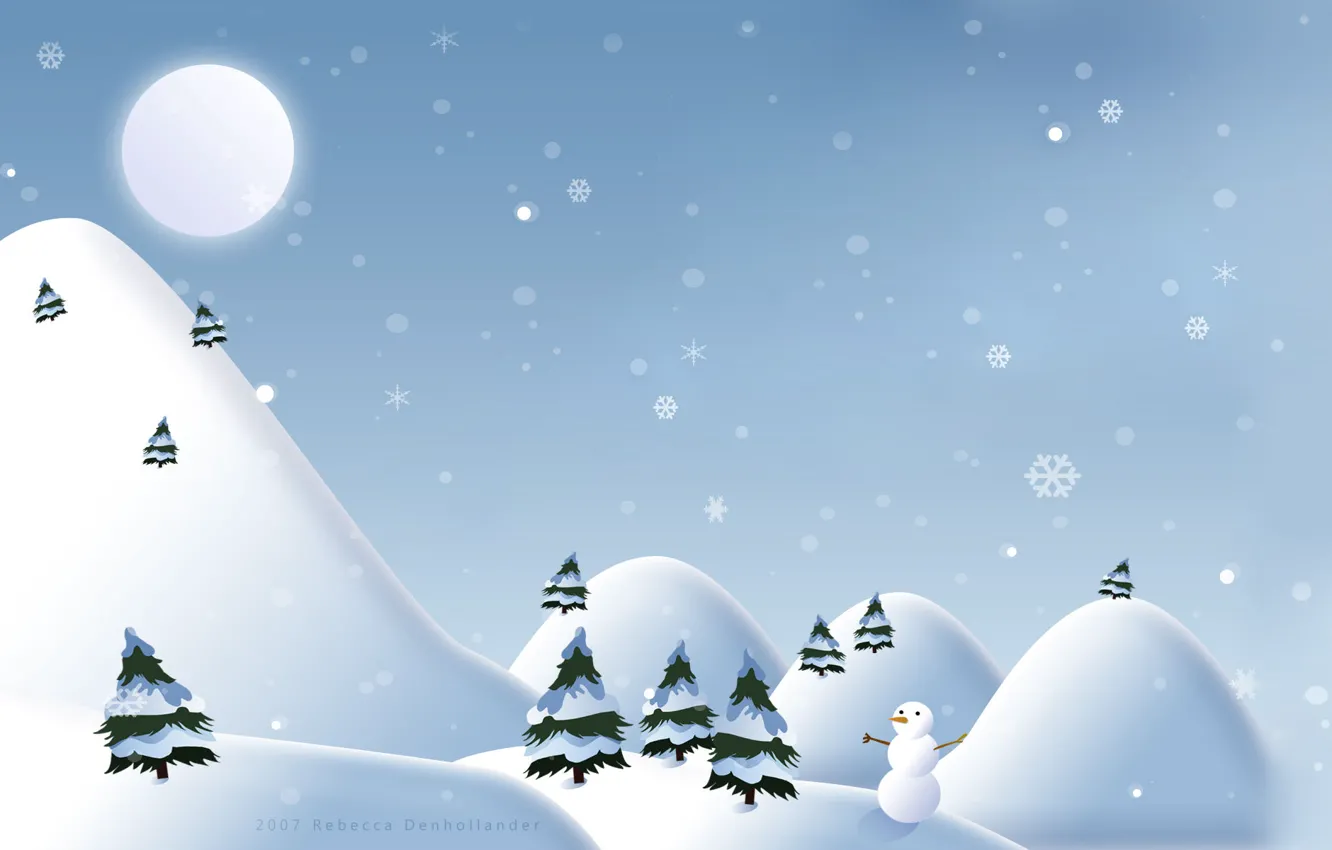 Photo wallpaper winter, forest, tree