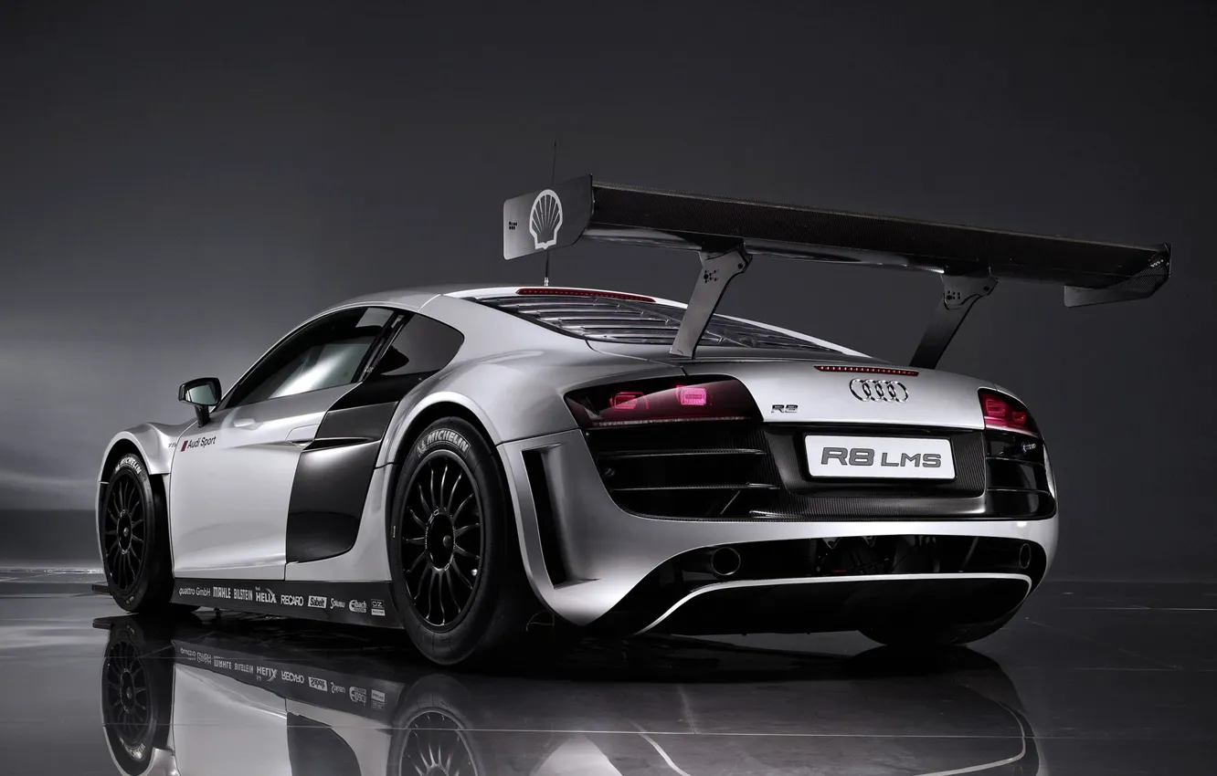 Photo wallpaper sports car, Audi R8 LMS, mid-engined all-wheel drive, The racing version, Grand touring