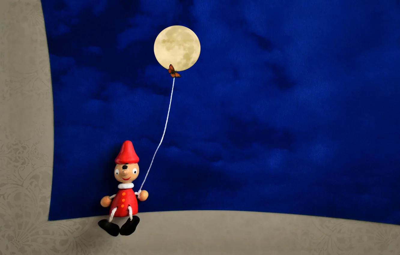Photo wallpaper background, toy, Pinocchio