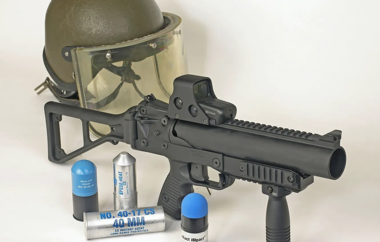 Photo wallpaper gun, weapon, police, EOTech, pearls, ammunition, grenade, 40mm