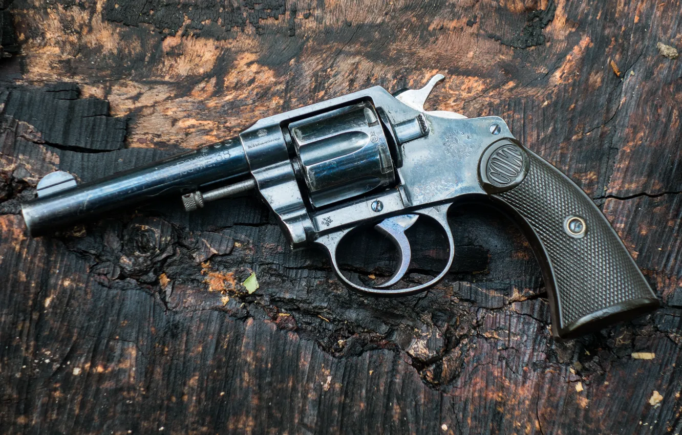 Photo wallpaper weapons, background, trunk, revolver, Colt