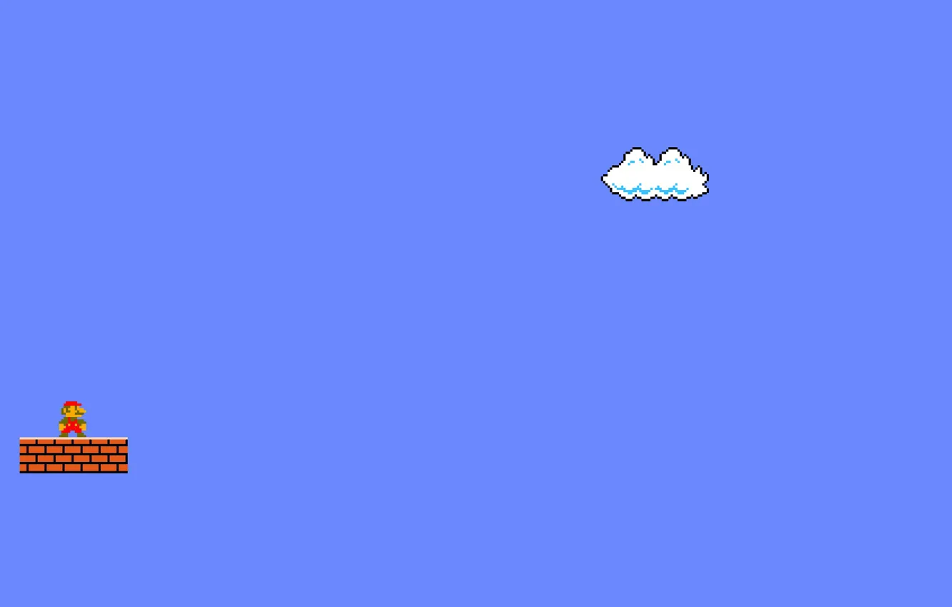 Photo wallpaper clouds, Mario, Mario, PXL, the game, 8bit, pixels, minimalism