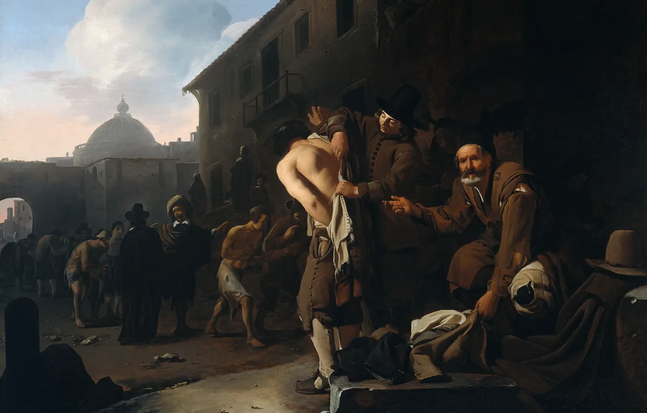 Photo wallpaper oil, picture, canvas, Michael Swerts, Clothe The Naked
