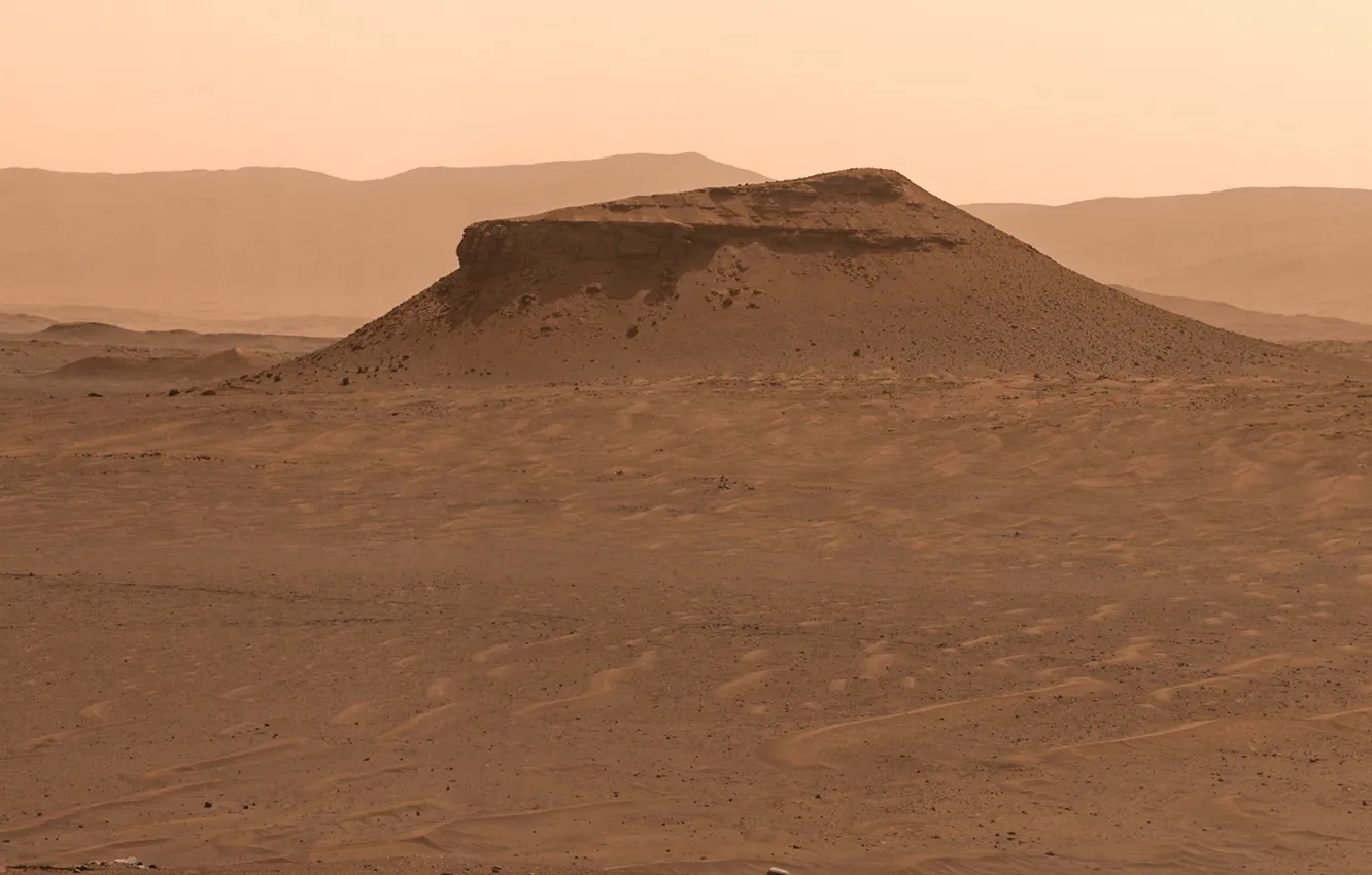 Photo wallpaper the sky, surface, mountains, nature, desert, planet, Mars, Mars