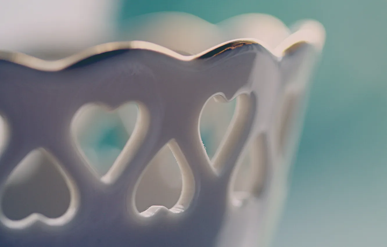 Photo wallpaper macro, heart, hearts