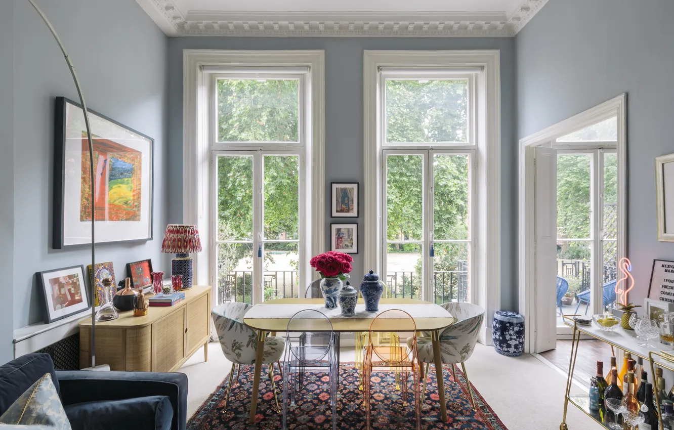 Photo wallpaper design, style, Villa, bright room, dining room, Home Interior, by Carina Raymond