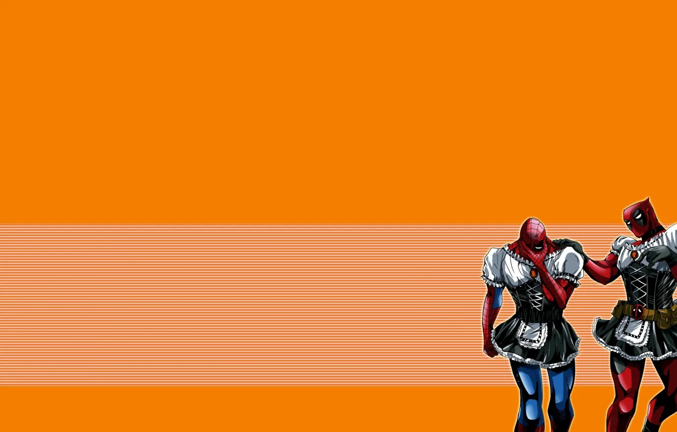 Photo wallpaper red, Deadpool, Marvel, Deadpool, Spider-man, Comics, Spider-Man, Peter Parker