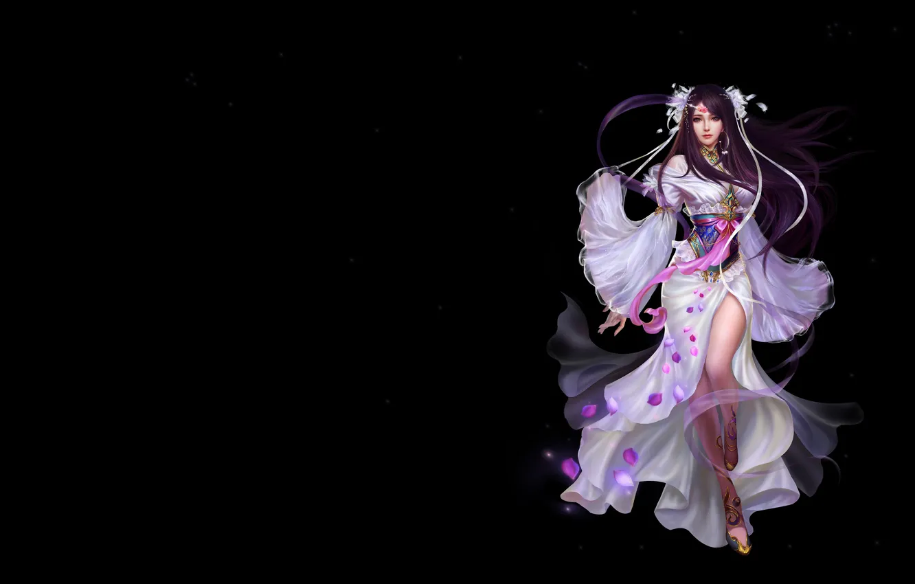 Photo wallpaper girl, fantasy, the game, art, costume, work, gray smoky