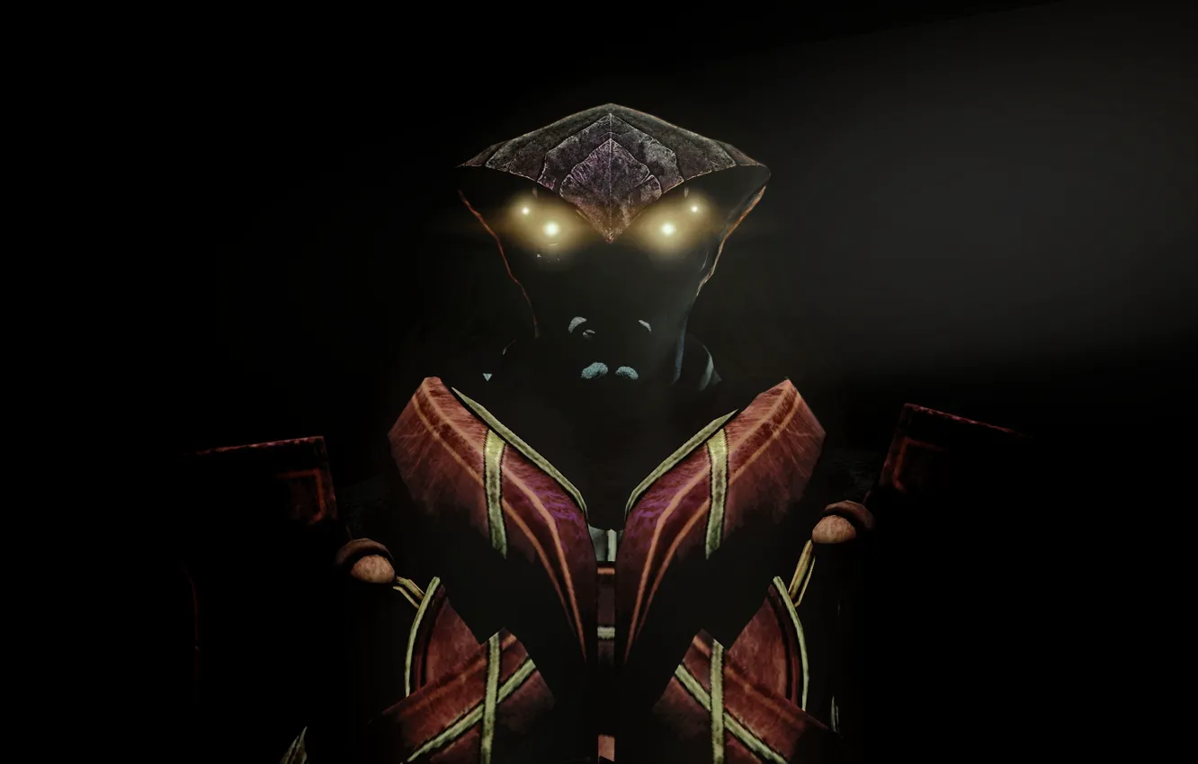 Photo wallpaper dark, Mass Effect 3, Prothean, Javik
