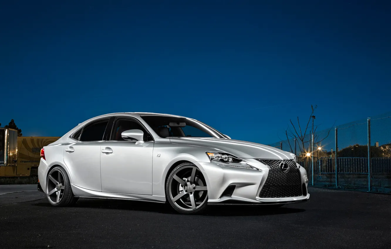 Photo wallpaper night, Lexus, wheels, black, metallic, Lexus, vossen, IS250