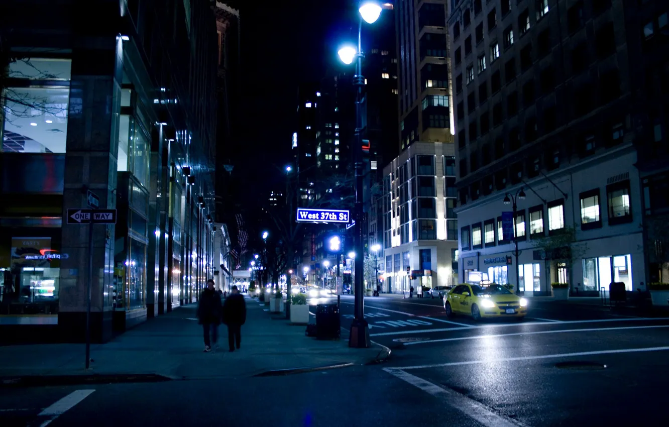 Photo wallpaper night, street, new York, night, New York City, nyc