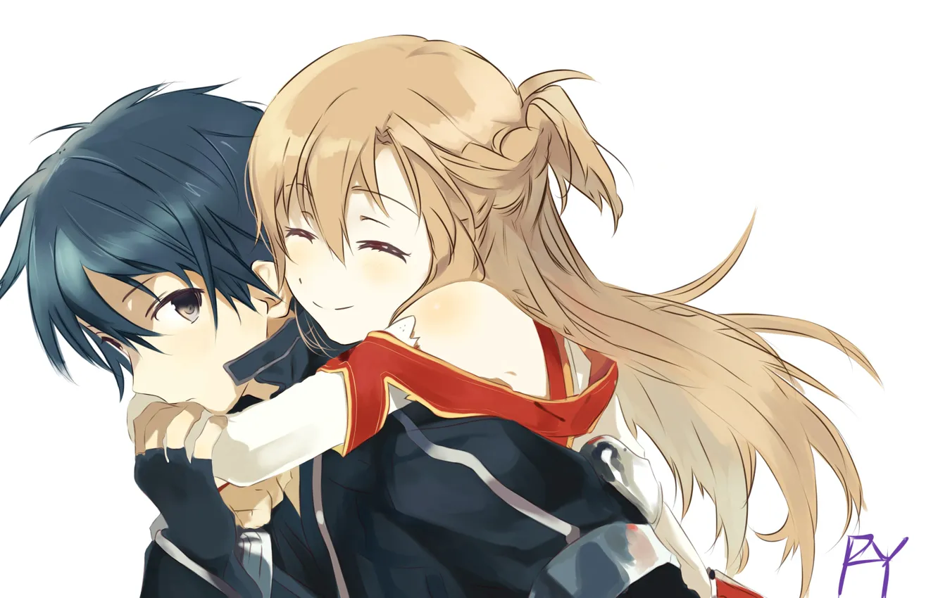 Photo wallpaper pair, sword art online, Sword Art Online, Asuna, Kirito