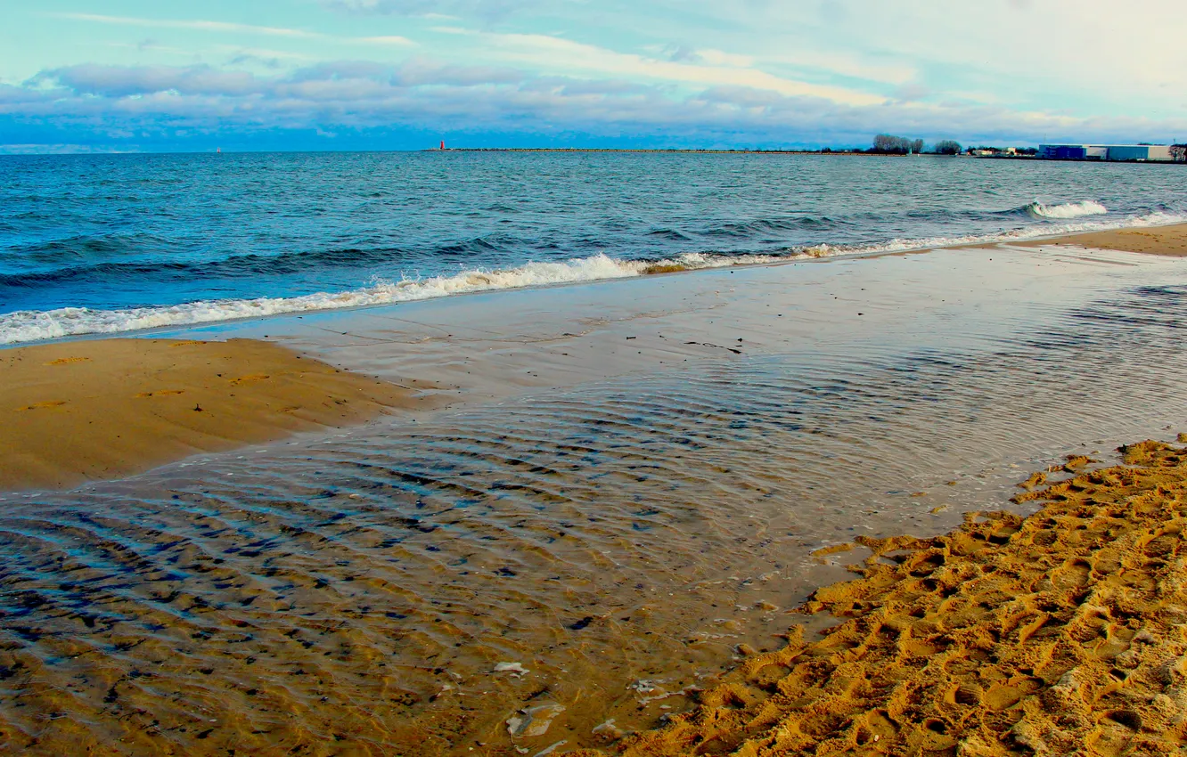 Photo wallpaper beach, sea, ocean, water, wave