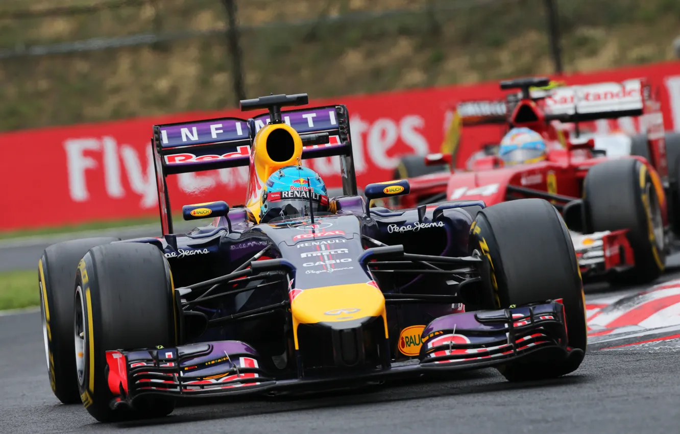 Photo wallpaper Formula 1, Red Bull, Vettel, racer, champion, Sebastian, RB10