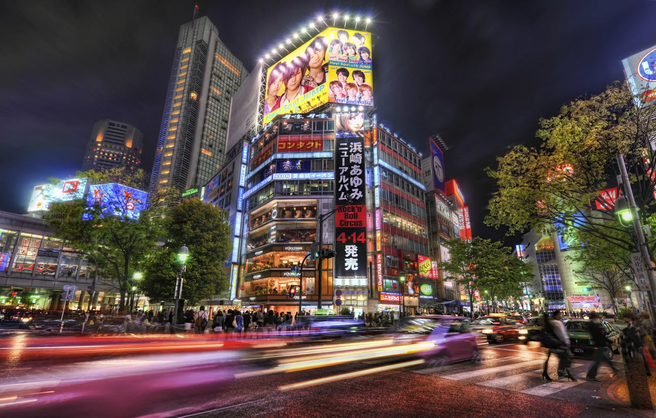 Photo wallpaper night, Japan, Tokyo, japan, The Mean Streets