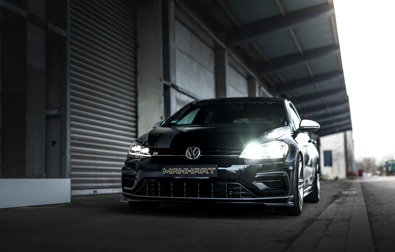 Photo wallpaper Volkswagen, Front, Golf, Golf R, Face, Golf 7, Manhart, 2020