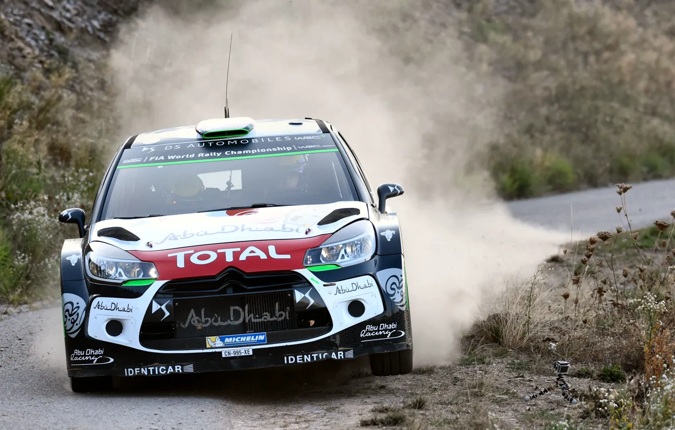Photo wallpaper Dust, Citroen, DS3, WRC, Rally, The front