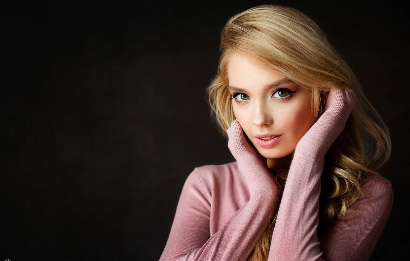 Photo wallpaper look, girl, portrait, blonde, Kate