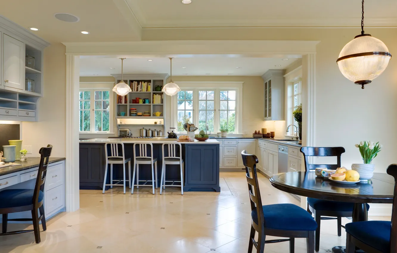 Photo wallpaper design, style, room, interior, kitchen, dining room