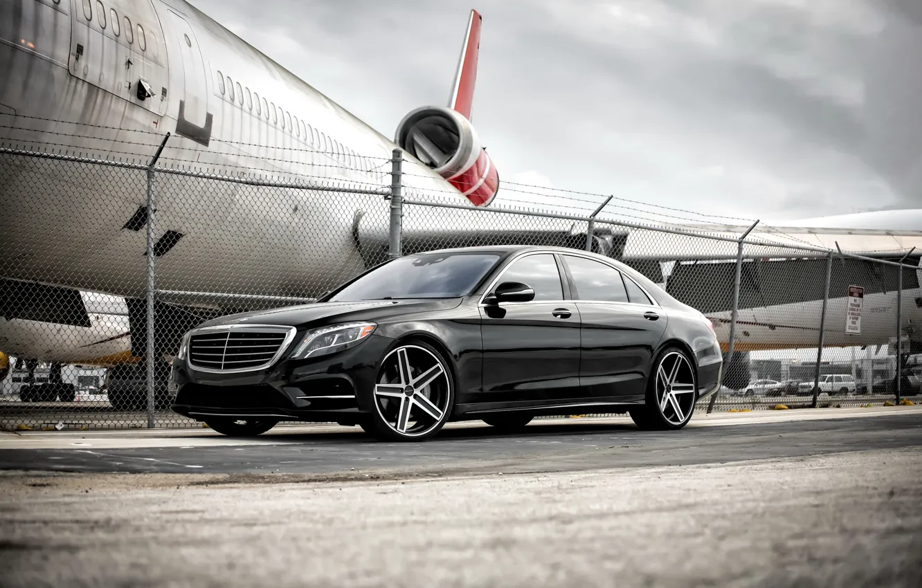 Photo wallpaper Mercedes, wheels, S550, Giovanna