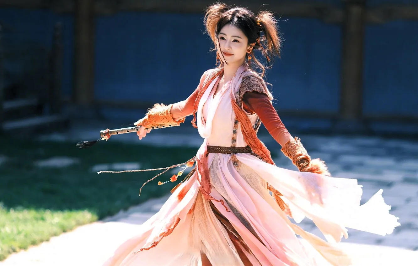 Photo wallpaper girl, dance, China, the series, flute, tails, drama, Moonlight Mystique