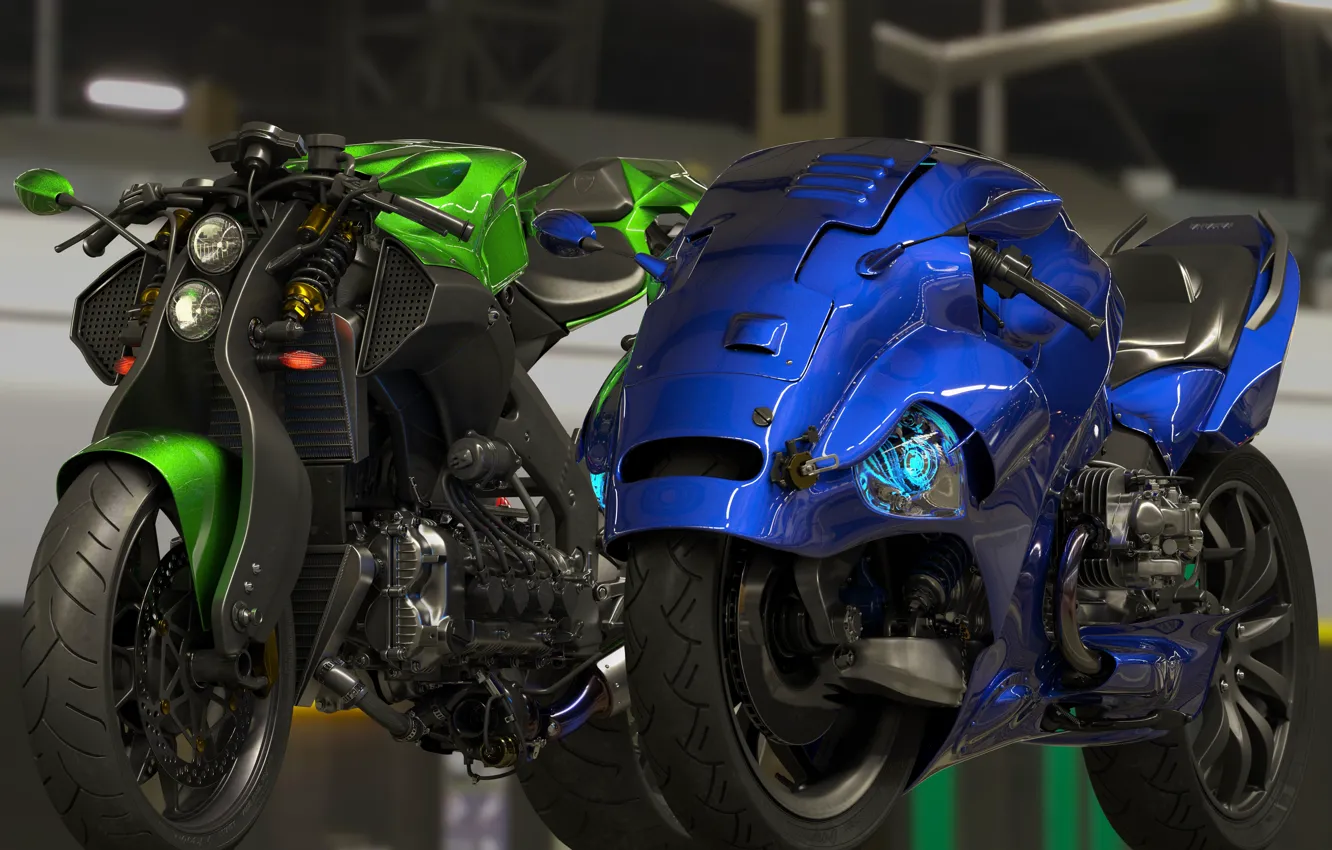 Photo wallpaper design, style, motorcycle