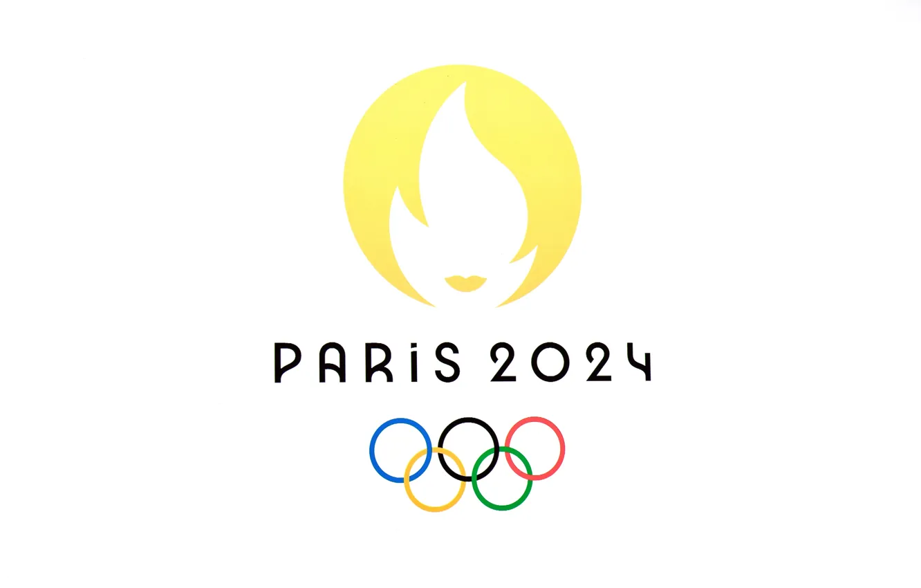 Photo wallpaper lights, flame, sport, France, Paris, flag, ring, white background