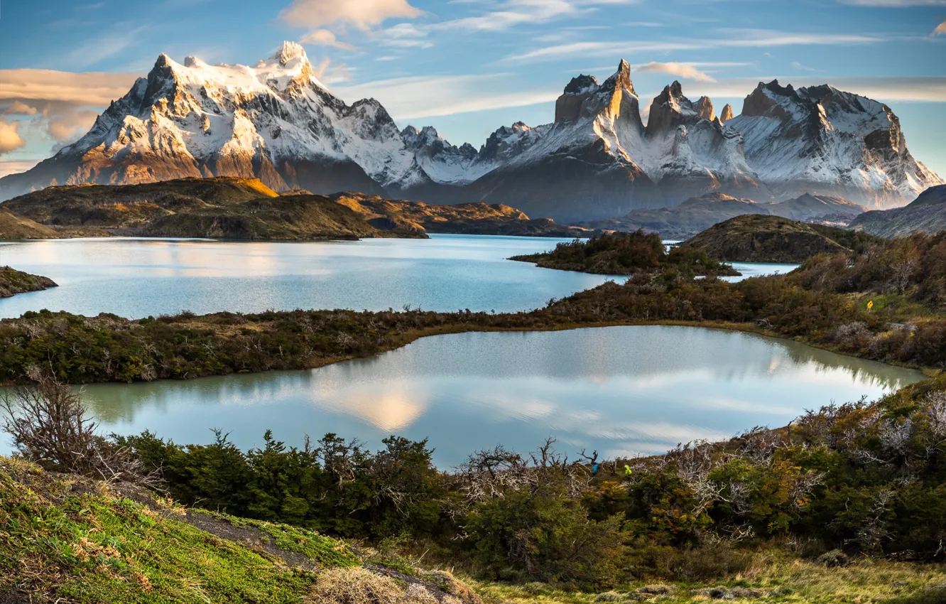 Photo wallpaper landscape, mountains, nature, lake, glaciers, Patagonia