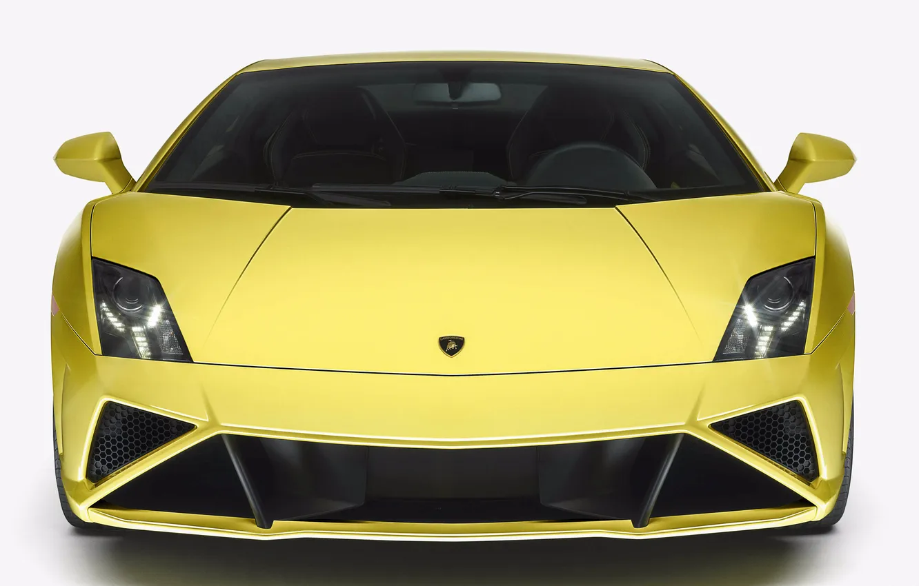 Photo wallpaper yellow, Lamborghini, front view, Lamborghini, Gallardo, Gallardo LP560-4